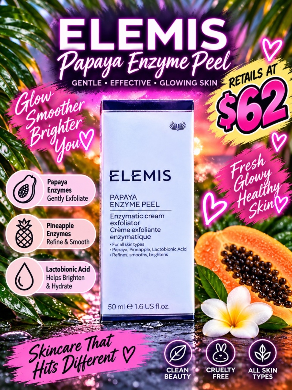 ELEMIS Papaya Enzyme Peel 50ml ✨ Retails at $62